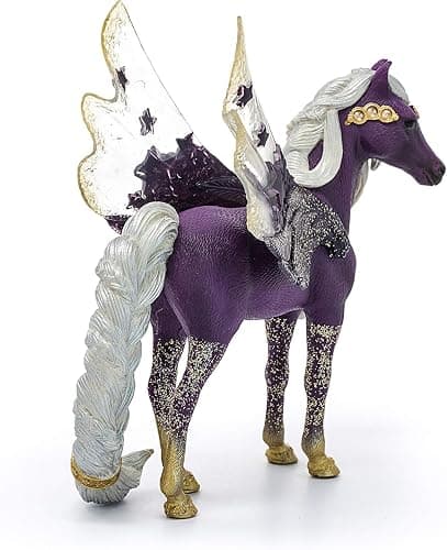 Schleich Bayala - 7” Star Pegasus Figurine with Starry Wings - Magical Winged Horse Toy with Glitter Body - Celestial Mare Fantasy Collectible for Screen-Free Play - Kids Ages 5+ | 70579 thumbnail 6