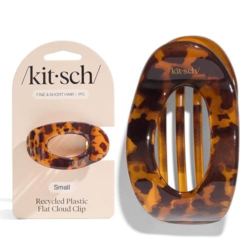 Kitsch Small Flat Claw Clips for Women - Stylish Flat Hair Clips, Strong Hold for Thick & Fine Hair | Non-Slip for Secure, Comfortable All-Day Wear | Ideal Gifts for Women -Tortoise Design thumbnail 8