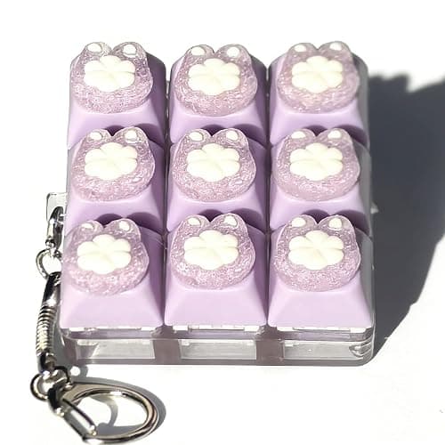 HYuMCCyhT Sound Keyboard Fidget Toy,Fidget Keyboard for Stress Relief, Sound Keyboard Fidget Clicker for Office, School, Travel, Anxiety Keyboard Keychain Gift (Purple Candy) thumbnail 2