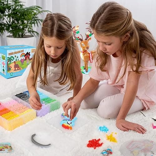 Meland Fuse Beads with Mini Iron - 24,000pcs Beads for Crafts for Girls Age 3-12 Year Old, 24 Color 5MM Melty Bead Set, Art & Craft Kit for Girls Gift Idea for Birthday Christmas thumbnail 7