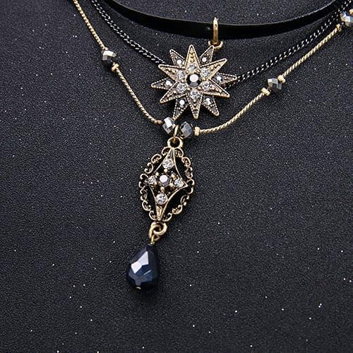 Casvno Choker Necklaces for Women, Layered Stars Pendant Necklace Jewelry thumbnail 4