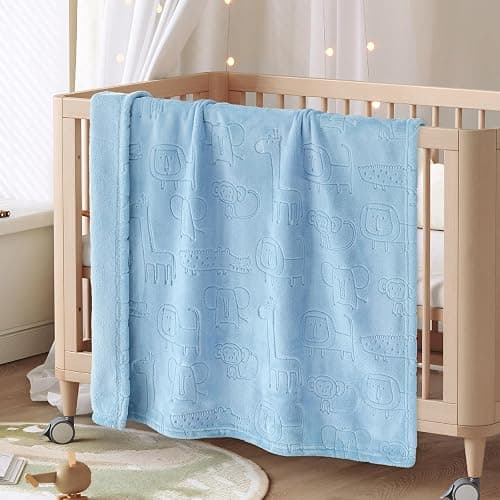 BORITAR Baby Blanket for Boys Girls Ultra Soft Fleece Warm and Lightweight Animal Blankets for Infant Toddler Newborn, 30x40 Inch, Blue thumbnail 2