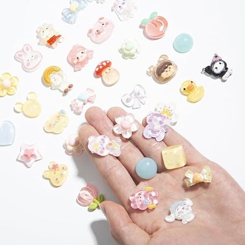 Luyoaozy 60pcs Slime Charms Cute Set for Crafts, Resin Charms Set Ornament Scrapbooking,3D Flatback Cute for Embellishments Scrapbook and Mini Decorations (Multi-Colors) thumbnail 4