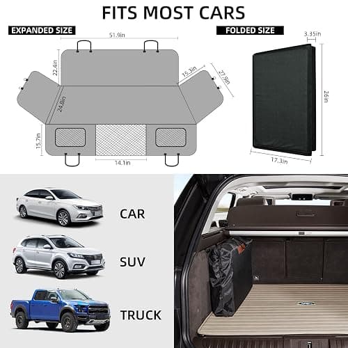 YJGF Back Seat Extender,Dog Seat Cover for Back Seat,Hard Bottom Car Seat Cover for Dogs,Dog Hammock for Car,Back Seat Pet Cover for Dogs(Black) thumbnail 6