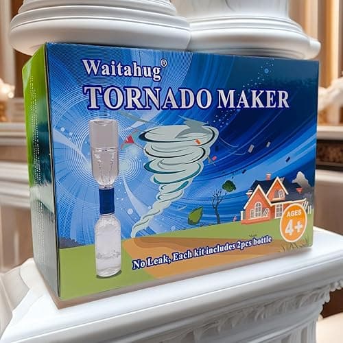 Waitahug Tornado Maker, Weather Toys, Ultra-Light Aluminum Connecting Tube, Including 2 Empty Bottles, Watertight Tornado Toy, Suitable for Kids' Science Experiments (Golden) thumbnail 7