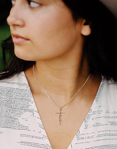 Lcherry Faith Cross Pendant Necklace for Women Religious Christian Jewelry Mother's Day Gifts for Women thumbnail 3