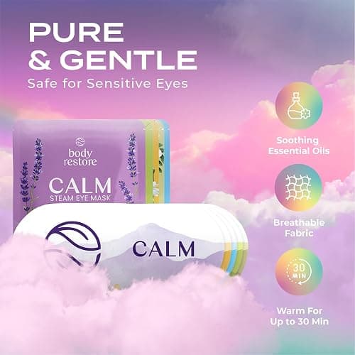 Body Restore Heated Eye Mask for Dry Eyes 5 Pack - Self Heating Warm Compress, Christmas Stocking Stuffers, White Elephant, Birthday Gifts for Women, Men, Stye Eye Treatment, Relaxation - Variety thumbnail 5