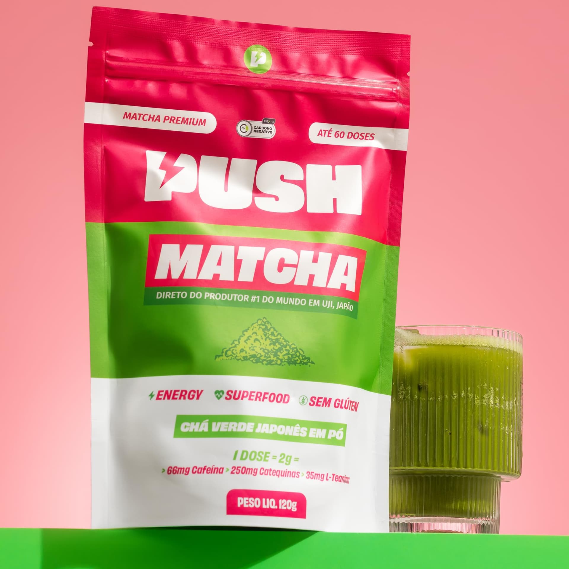 Push Matcha - 15 doses [30g] | Pó de Chá Verde Matcha Premium | Foco, Antioxidante e Energia Prolongada | café com leite, smoothie, receita | Colheita Japonesa thumbnail 4