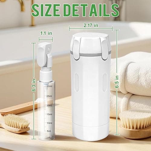 4 in 1 Travel Dispenser,4 Pack 30ML Travel Bottles for Toiletries,Refillable, Leak Proof and Portable,Suitable for Storing Shampoo, Shower Gel, Laundry Detergent, Suitable for Travel, Camping (White) thumbnail 2