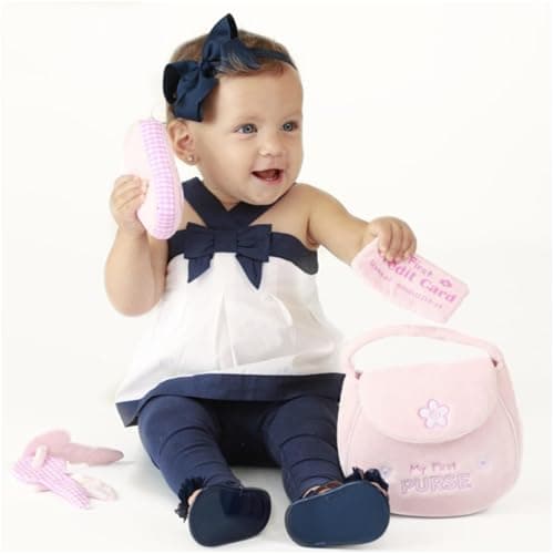 Baby GUND Play Soft Collection, My First Purse 5-Piece Plush Playset with Rattle, Mirror and Crinkle Plush Toys, Sensory Toy for Babies and Newborns, 8” thumbnail 3