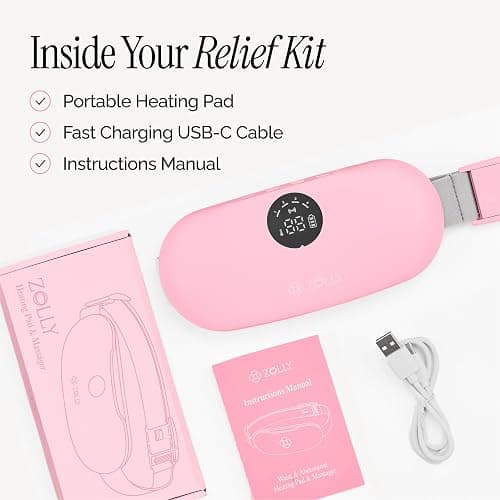 Menstrual Heating Pad for Period Cramps – Portable Heating Pad for Period Cramps Relief with Heat & Massage, Wearable Cordless Warmer for Pain Relief, Rechargeable & Wireless for Women thumbnail 7