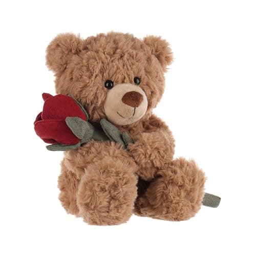 Apricot Lamb Toys Plush Brown Flower Teddy Bear with Rose Stuffed Animal Soft Cuddly for Kids Girlfriend Mother's Day Valentine's Day (8 Inches) thumbnail 7