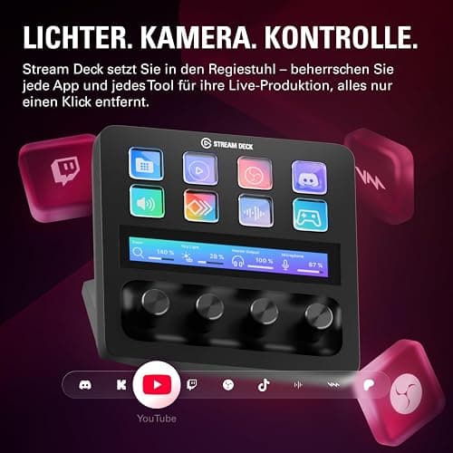Elgato Stream Deck +, Audiomixer und Studio-Controller | LCD-Tasten, Regler und Touch-Leiste, Multiaktionen, Smart-Profile, Wave-Link-Mixing, Mac und PC thumbnail 2