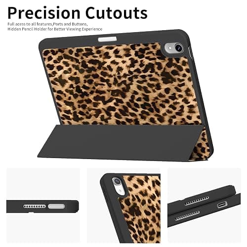 Ouinice Leopard Case for iPad 11th Generation 11 Inch A16 (2025), iPad 10th Generation 10.9" Case 2022, Slim Full Protective Shockproof Cover with Pencil Holder, Trifold Stable Stand, Brown Cheetah thumbnail 4