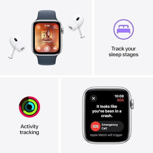 Apple Watch SE (2nd Gen) (GPS, 40mm) Starlight Aluminum Case with Starlight Sport Band, S/M (Renewed) thumbnail 5