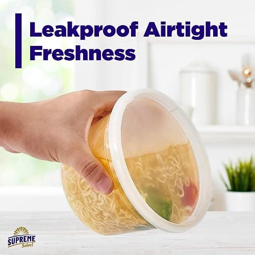 Supreme Deli Plastic Storage Containers with Lids 8oz, 16oz, 32oz [8 sets of each - 24 combo pack] Reusable Food Containers - Microwavable & Freezer friendly - Dishwasher safe - Secure fitting Covers thumbnail 6