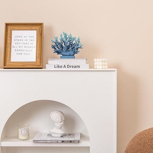 Elegondrar 5.8" H Blue Coral Decor, Resin Coral Statue, Nautical Decorations for Home, Beach/Coastal/Ocean Themed Cabinet Shelf Tabletop Decor thumbnail 6