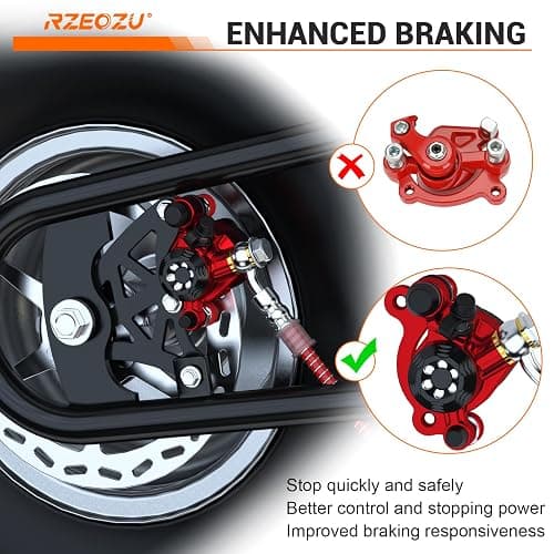 RZEOZU Mini Bike Hydraulic Brake Kit with Rear Caliper Mount Bracket Adapter Compatible with Monster Mega Moto 80cc 105cc MMB80 MMB105 Minibike GMB100 Coleman RB100 Powersports Parts thumbnail 3