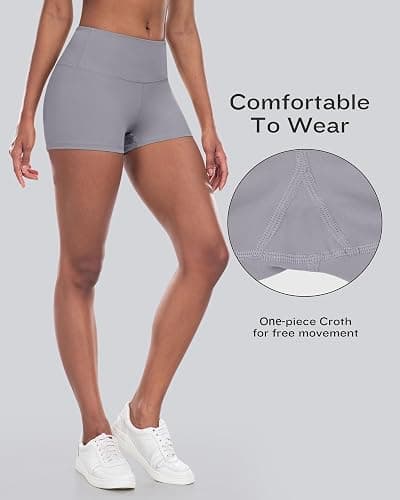 CHRLEISURE Biker Yoga Shorts for Women – High Waisted Tummy Control Workout Running Athletic Booty Soft Shorts thumbnail 3
