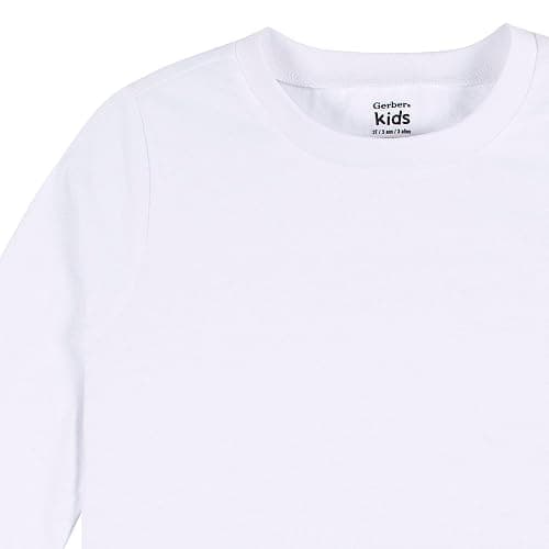 Gerber Baby Toddler 5-Pack Solid Long Sleeve T-Shirts Jersey 160 GSM - 18 Months - White thumbnail 3