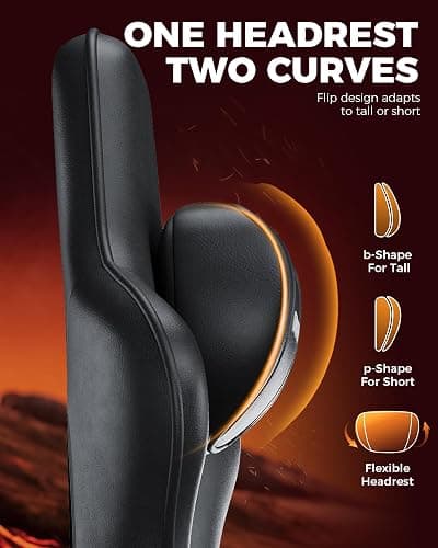 GTPLAYER Big and Tall Gaming Chair with Footrest, Ergonomic Office Desk Chair with 4.4in Thick Cushion and Wide Wingless Seat, Comfortable Leather Computer Chair, Predator Series, Black thumbnail 6