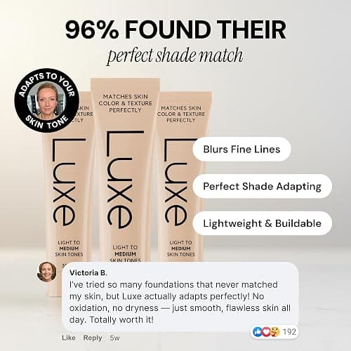 Luxe Research Color Changing Foundation for Women – Instantly Adapts to Your Skin Tone – Buildable Light-to-Medium Coverage – 12-Hour Wear – Natural Dewy Finish thumbnail 6