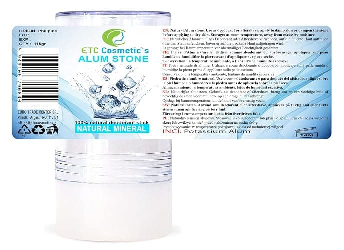 Alum stone 115gr, natural mineral deodorant, vegan | has an antiseptic effect, does not clog pores, aftershave, can be used to prevent skin irritation thumbnail 7