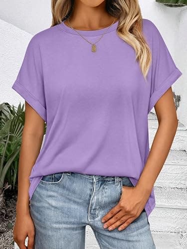 AUTOMET Womens Summer Tops Oversized Short Sleeve Business Casual T Shirts Trendy Fashion Clothes Spring Outfits 2025 thumbnail 6