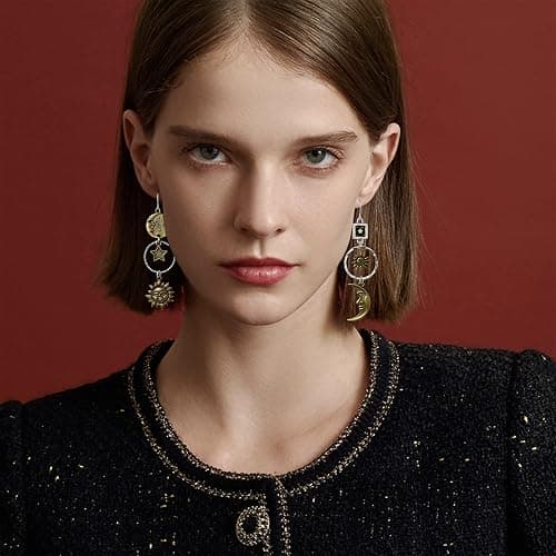 Handmade Punk Steampunk Vintage Clockwork Dangle Drop Earrings Clock Gear Antique Airplane Earrings for Women Men Halloween thumbnail 4