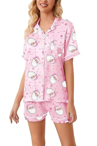 Schbbbta Girls Womens Pajamas, Satin Silky Pjs Set Kids 2Pcs Button-Down Nightwear Sleepwear Gift for Mommy and me thumbnail 5