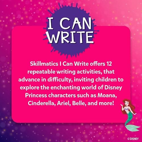 Skillmatics I Can Write Disney Princess - Reusable Preschool Learning Activities, Educational Toys & Games, Handwriting Aid, Back to School, Screen-Free Fun, Gift for Students, Kids, Toddlers Ages 3-6 thumbnail 8