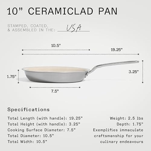 Made In Cookware - 3-Piece (Includes 8",10",12") Ceramic Non Stick Frying Pan Set (Stainless Handle) - 5-Ply Stainless Clad with Stay-Cool Handle - Professional Cookware thumbnail 5