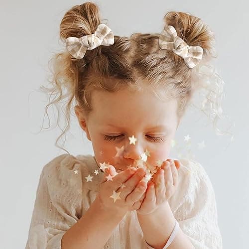 Niceye Baby Hair Clips - 24 Pcs Fully Lined Hair Bow Clips for Fine Hair Cotton Tiny Hair Barrettes for Infants, Toddlers, and Little Girls thumbnail 3