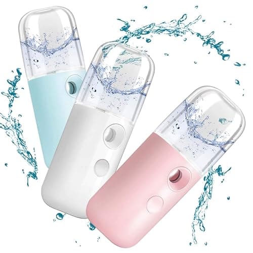 GIVERARE Nano Facial Steamer, Handy Mini Mister, USB Rechargeable Mist Sprayer, 30ml Visual Water Tank Moisturizing&Hydrating for Face, Daily Makeup, Skin Care, Eyelash Extensions-Blue thumbnail 8