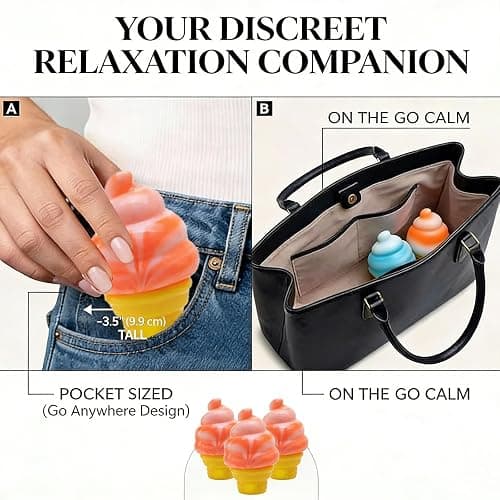 Ice Cream Squeeze Squishy, Ice Cream Cone Squishy, Slow Rise Sensory Fidget Toy, Easter Basket Stuffers Party Favors Summer Sensory Stress Relief（Orange） thumbnail 4