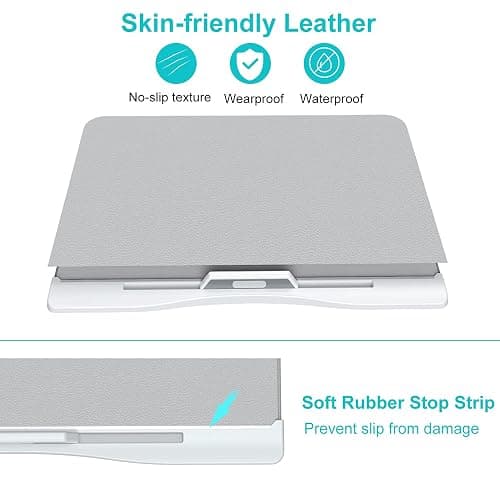 Laptop Bed Tray Desk, Foldable and Adjustable Lap Table with Heights and Angles, Upgraded-Sturdy Laptop Lap Desk for Bed/Sofa/Couch/Floor (2 Drawers, X-Large, Grey) - Gray - X-Large(15.7"x23.6") thumbnail 5