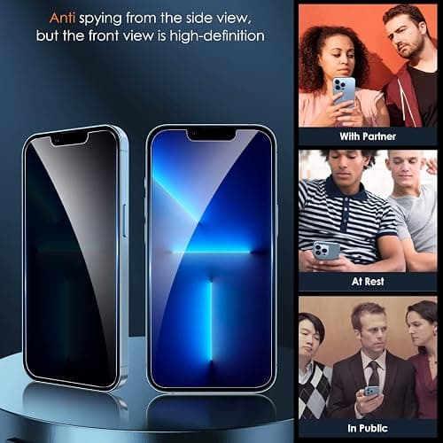 (3 pack) privacy screen protectors for iPhone 16e / 14/13 / 13 Pro thumbnail 3