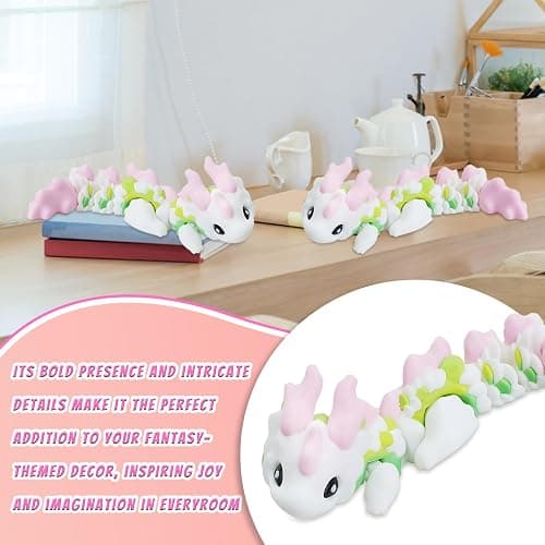 YSFVNP 3D Printed Fox, 3D Animals, 3 D Printed Animals The Cotton Candy Fox 8 Inches - 3D Printed Fidget Fantasy Creature ﻿ (White powder) thumbnail 5