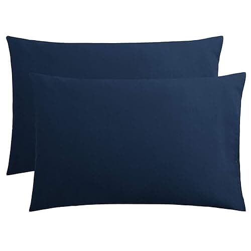 FLXXIE Microfiber Pillow Cases Queen Size Set of 2, Soft Pillowcases with Envelope Closure, Wrinkle Resistant Pillow Covers, 20x30, Navy - Image 1
