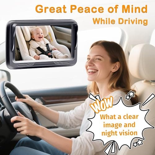 Baby Car Camera HD 1080P for Backseat: USB Plug and Play Easy to Install - Carseat Camera Rear Facing Infant Crystal Night Vision - Wide View Angle Car Baby Monitor for Newborn Toddler thumbnail 4