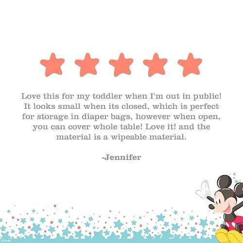 J.L. Childress Disney Baby Full Body Portable Changing Pad, Mickey Mouse | X-large 30"x19" padded & portable diaper changing mat is water-resistant, wipeable & folds compact to fit in baby diaper bag thumbnail 5