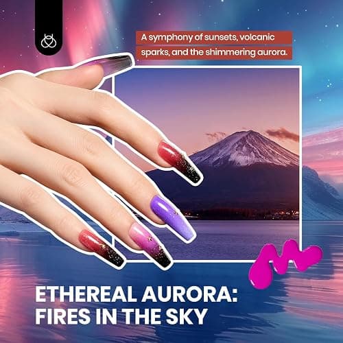 Beetles Fall Gel Nail Kit, Mystic Wonderland Gel Polish Set, 36 Colors Burgundy Brown Orange Red Polish Kit with Base Coat Glossy Matte & Glitter Top Coat Soak Off UV Led Nails Gifts for Women thumbnail 6