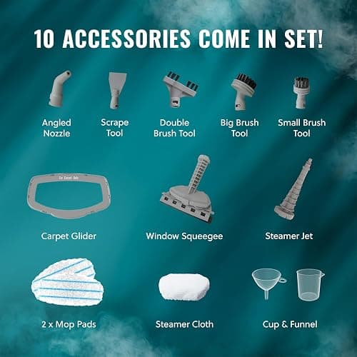 PurSteam 10-in-1 Steam Mop, Floor Steamer with Detachable Handheld Steam Cleaner for Tile, Hardwood Floors thumbnail 9