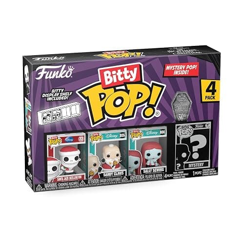 Funko Bitty Pop! the Nightmare Before Christmas - Santa Jack 4PK - Santa Jack, Sandy Claws, Vampire Teddy With Duck and A Surprise Mystery Mini Figure - 0.9 Inch (2.2 Cm) Collectable - Gift Idea thumbnail 4
