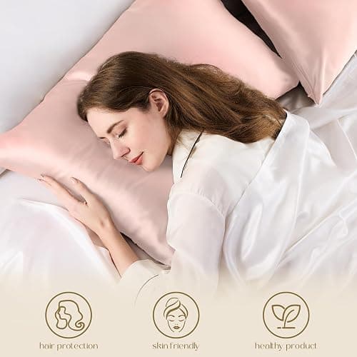 ZIMASILK 100% Pure Mulberry Silk Pillowcase for Hair and Skin Health,Soft and Smooth,Both Sides Premium Grade 6A Silk,600 Thread Count,with Hidden Zipper,1pc (Queen 20''x30'',Pink) thumbnail 4