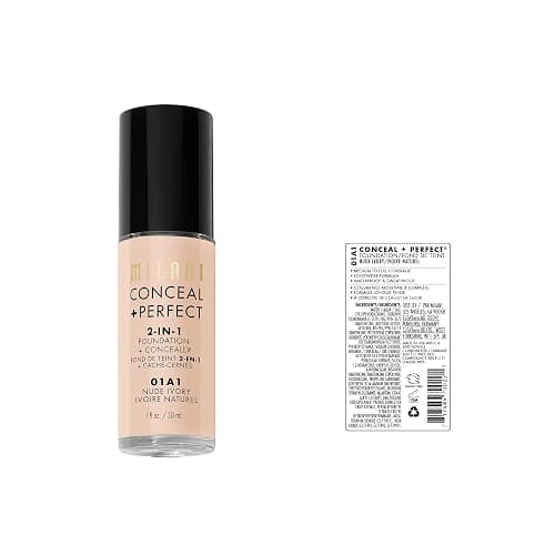Milani Conceal + Perfect Liquid Foundation Makeup - Nude Ivory, 1 Fl. Oz | Longwear, Medium-To-Full Coverage Foundation With A Natural-Matte Finish. Waterproof & Sweat-Proof. Vegan & Cruelty-Free. thumbnail 7