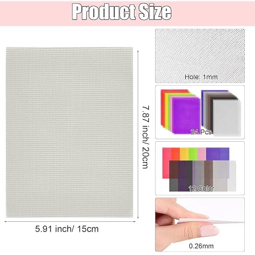 12 Pack Eye Mesh, 12 Color Eye Mesh for Therian Mask, 7.87 x 5.91 Inch DIY Therian Mask Kit for Furries Cosplay, Props, Fursuits, Craft Making thumbnail 2