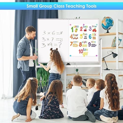 maxtek Rolling Whiteboard, 48x36 Large Magnetic White Board with Stands, Big Double-Sided White Board Dry Erase on Wheels for Homeschool, Home Office, Office, School (Silver, 48 x 36) thumbnail 2