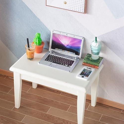 12Pcs Dollhouse Miniature Laptop Computer Tablet Phone Lamp Book Glasses Coffee Headset Simulation Accessories 1/12 1/6 Toy Pad Play Set Fits Barbie Doll Girl Mini Drink Party Office (Bule) thumbnail 5