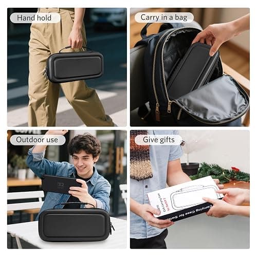 CoBak Large Capacity Carrying Case for Nintendo Switch 2 (2025) - 3 in 1 Accessories Bundle with 2 Screen Protectors, Thumb Grip Caps, 24 Game Cartridges, Hard Shell Portable Travel Pouch, Black thumbnail 6